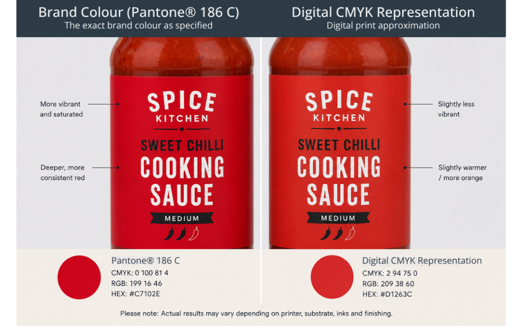 digital vs flexographic label printing pantone colour matching